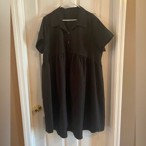 SHEIN Classic Black Button-Up Dress